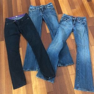 Set of 3 Jeans Size 26 & 27 Rich & Skinny Miss Me Vertigo